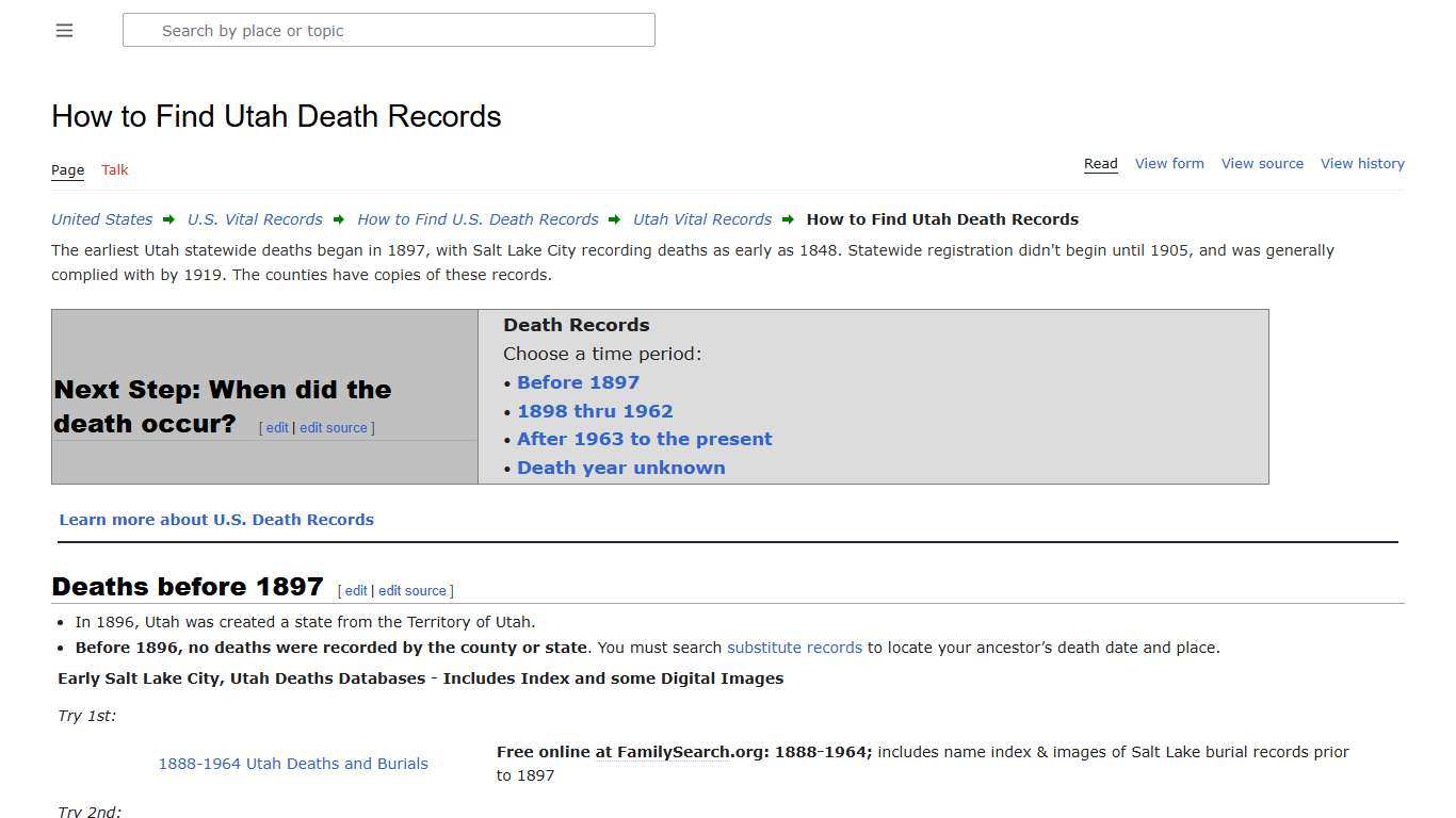 How to Find Utah Death Records • FamilySearch