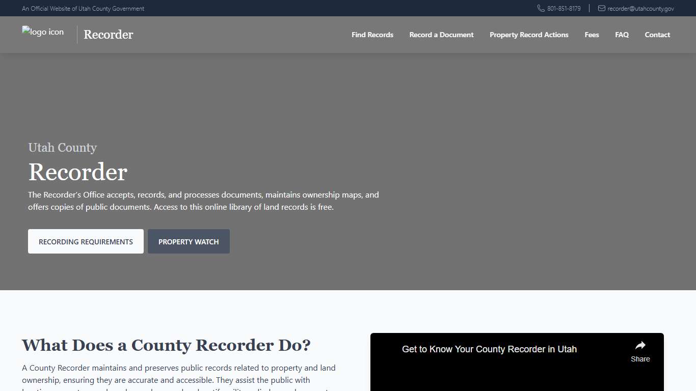 Utah County Recorder's Office - Utah County Government